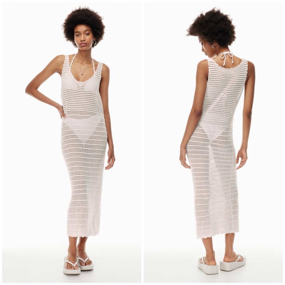 Aritzia Wilfred Ephron Crotchet Dress in Light Birch Size XS
